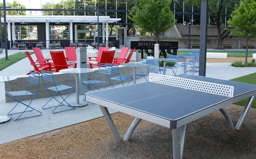 The new park at Lincoln Centre 2 was designed for relaxing activities including table...