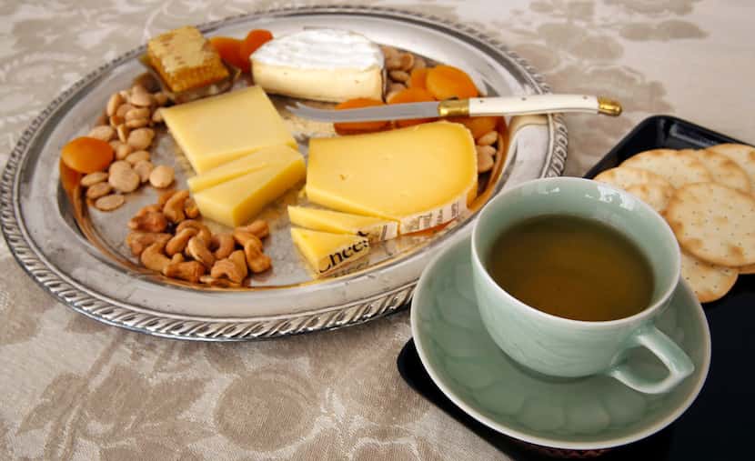 An oolong tea paired with cheddar, comte and soft-ripened cheese from Vermont