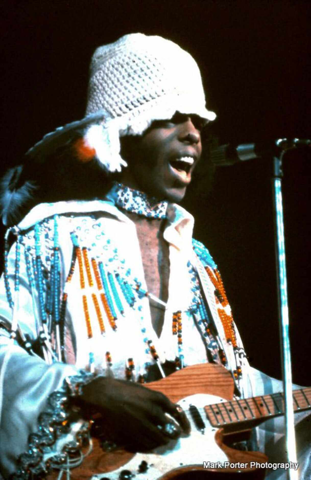 Sly Stone performs with Sly and the Family Stone at the Texas International Pop Festival,...
