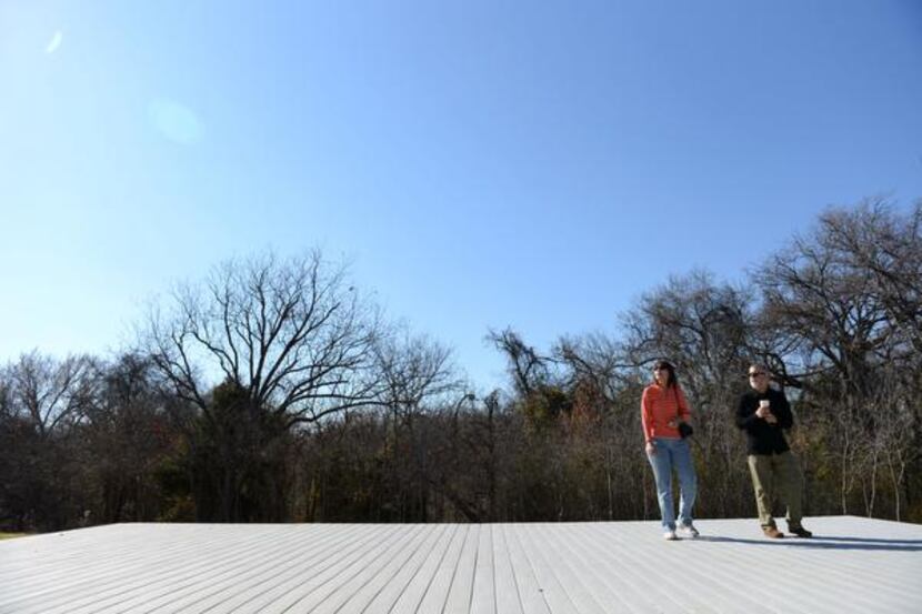 
David and Cindy Wolfe explore a deck at the new center. 
