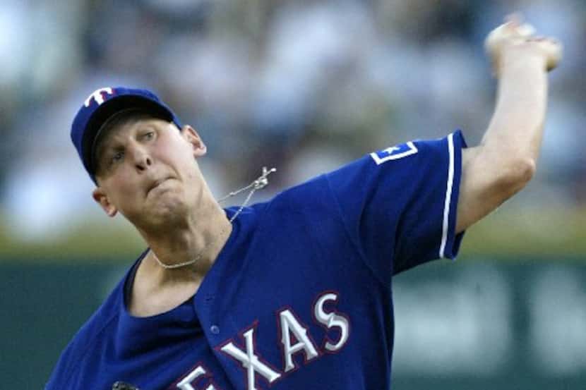 ORG XMIT: *S0409685070* Texas Rangers starter Mike Bacsik pitches against the Detroit Tigers...