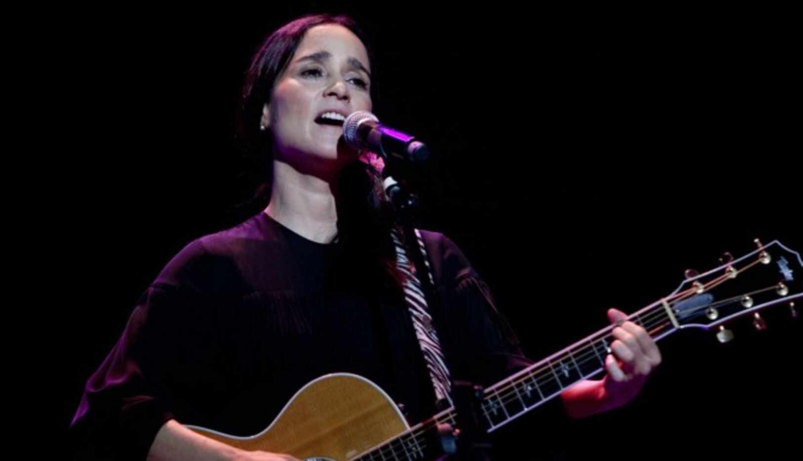 Mexican singer Julieta Venegas performs during a press conference to promote her new album...