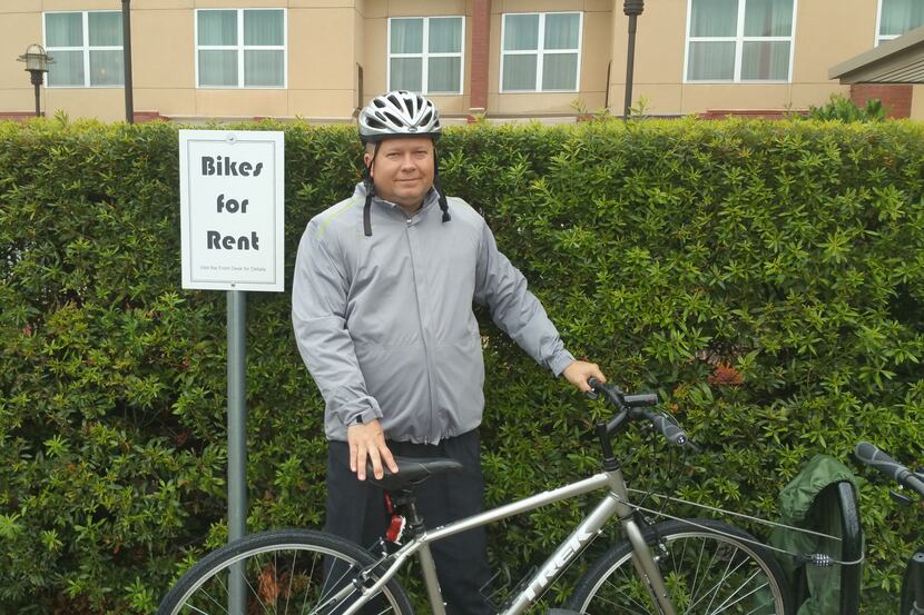General Manager Mike Cicutto, who implemented the new bicycle rent program at the Marriott...