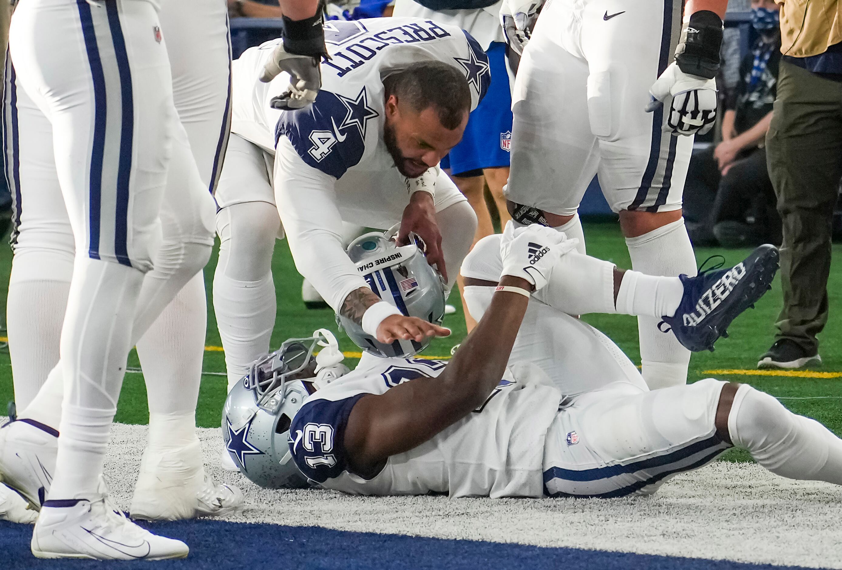 Dallas Cowboys wide receiver Michael Gallup (13) runs a pass route