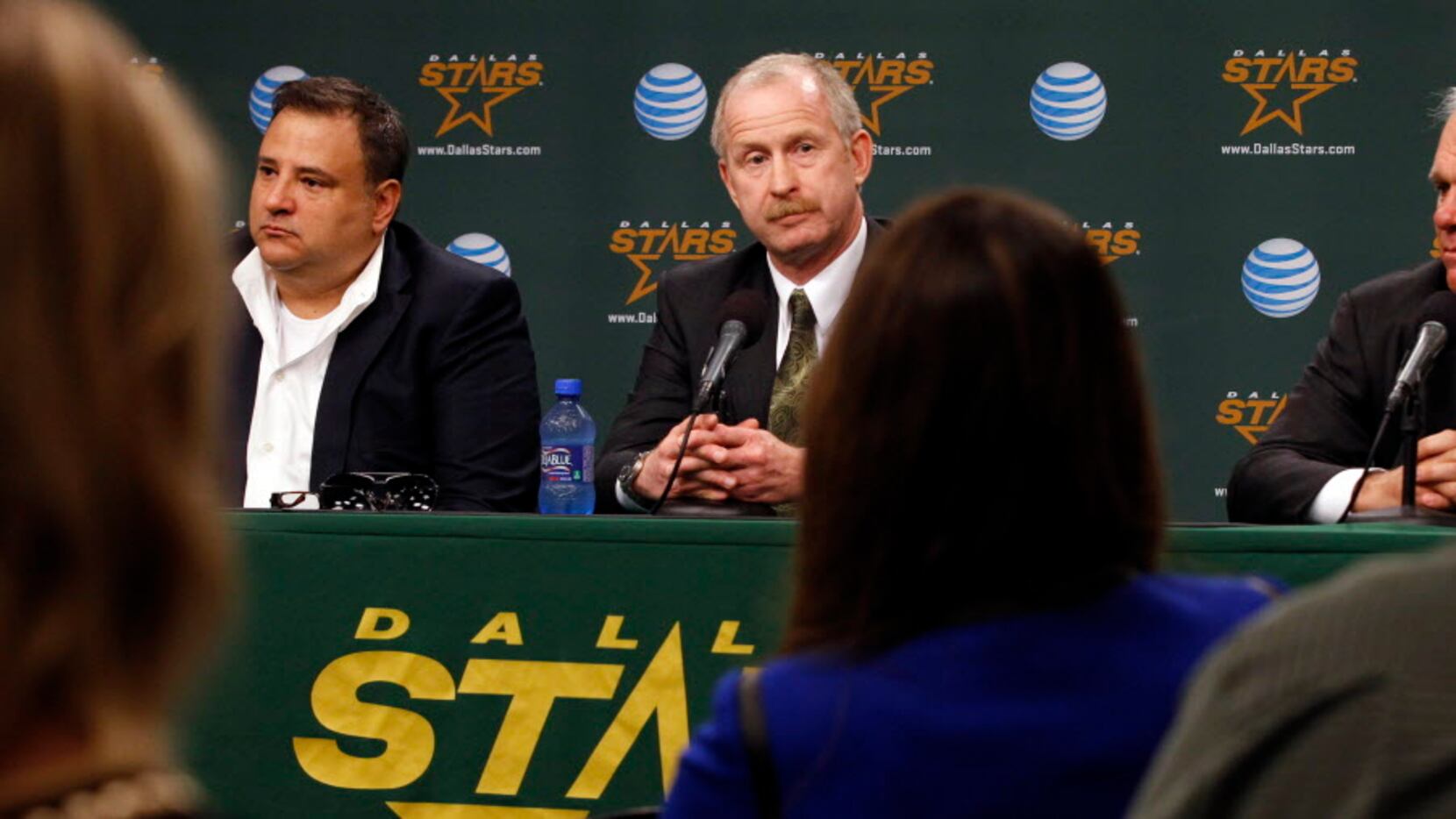 Jim Nill, center, was introduced as the Dallas Stars new general manager by Dallas Stars...