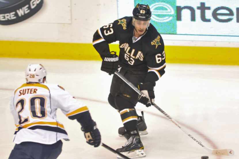 Former Stars' center Mike Ribeiro (63) is on trial this week after allegations he sexually...