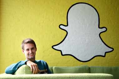 FILE - In this Thursday, Oct. 24, 2013, file photo, Snapchat CEO Evan Spiegel poses for a...