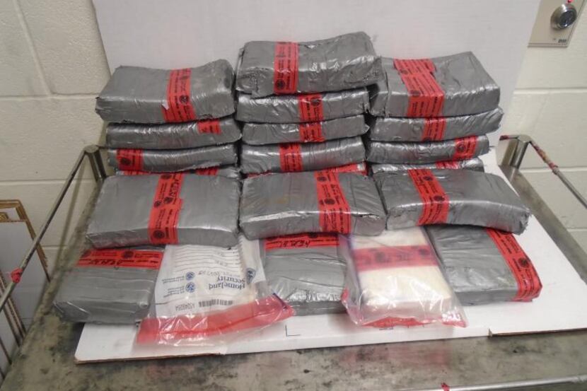 Authorities seized 57 pounds of cocaine Friday at the U.S.-Mexico border in Texas.