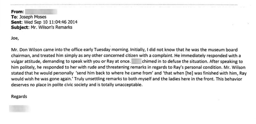  One of several emails from office-level staff about Wilson's behavior. (Supervisors...