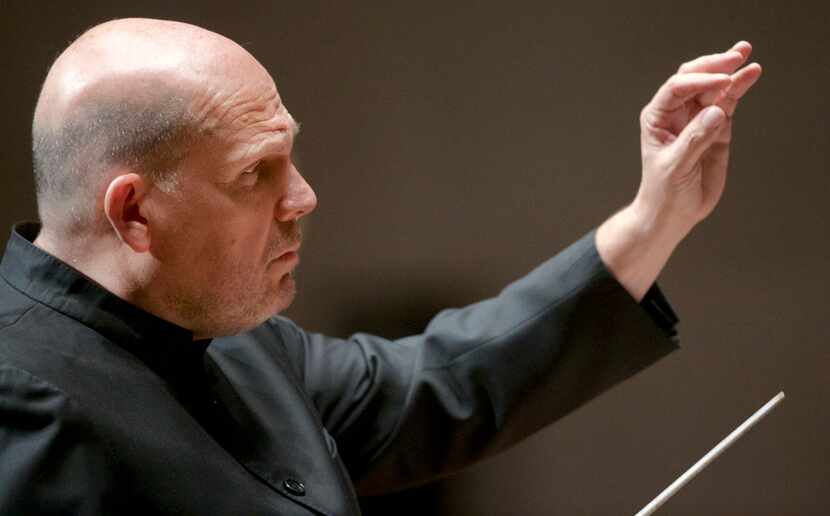 Conductor Jaap Van Zweden leads the Dallas Symphony Orchestra during a performance last...