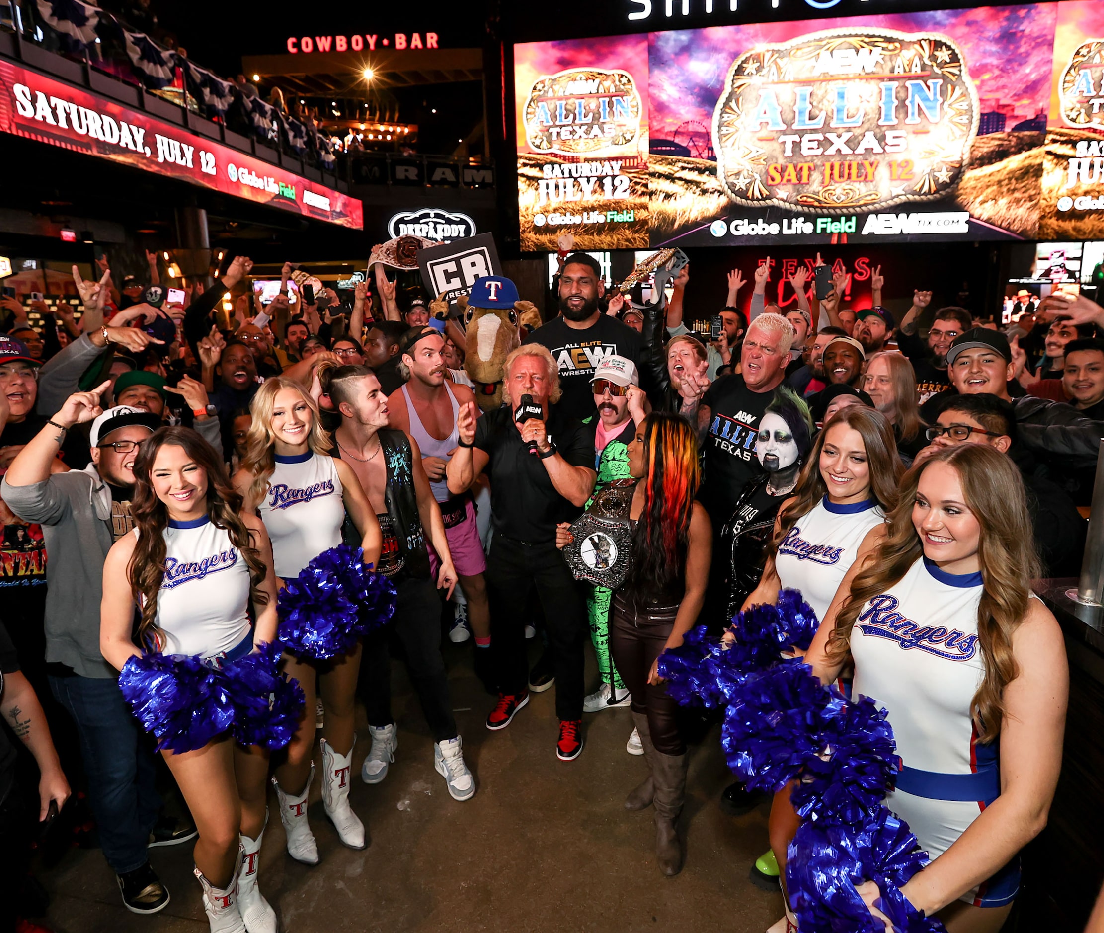 Jeff Jarrett greets the crowd during the All Elite Wrestling kickoff party on Wednesday,...