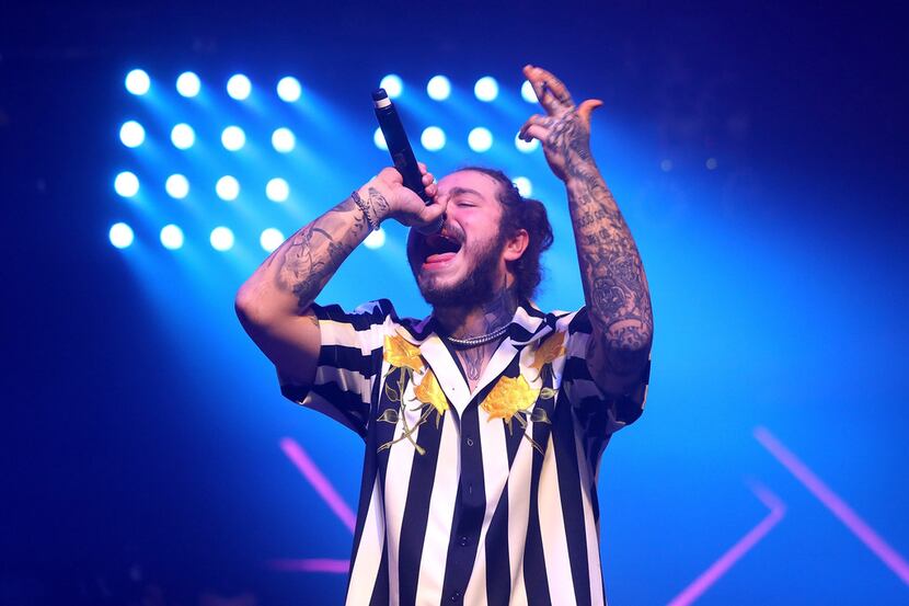 Post Malone performs onstage at the 2018 Billboard Music Awards official after party at...