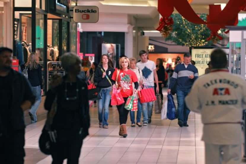 Shoppers fill Goldent Triangle Mall on Black Friday in Denton. 