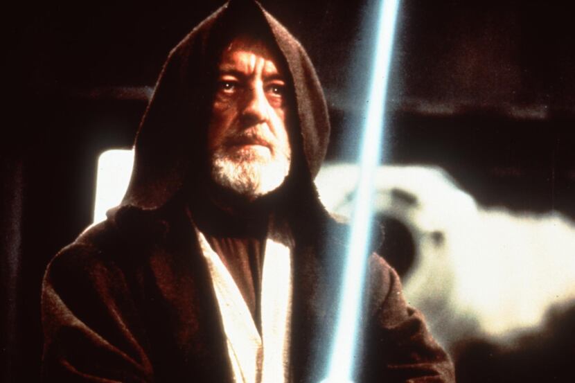 Sir Alec Guinness as Obi-Wan Kenobi.