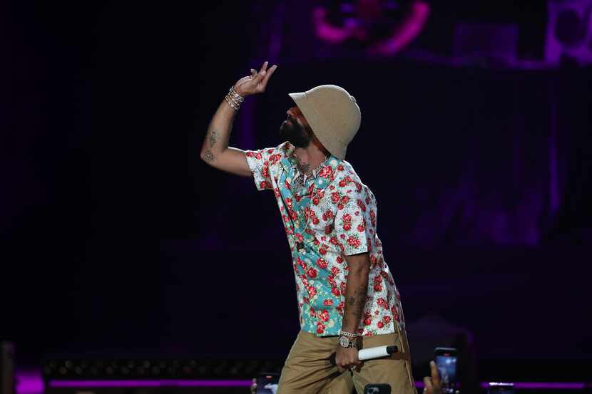 Arcangel performing during the Uforia Latino Mix Live concert held on Thursday, August 4th,...