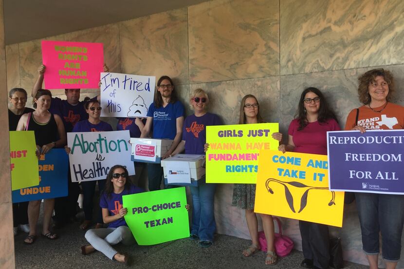 Abortion rights activists rallied in Austin on Wednesday.