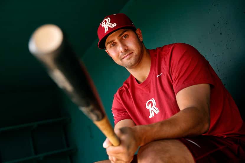 Frisco RoughRiders third baseman Joey Gallo poses for a photo during media day at the Dr...