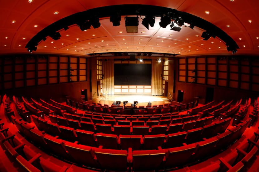 The George W. Bush Presidential Center auditorium is pictured with a fisheye lens in...