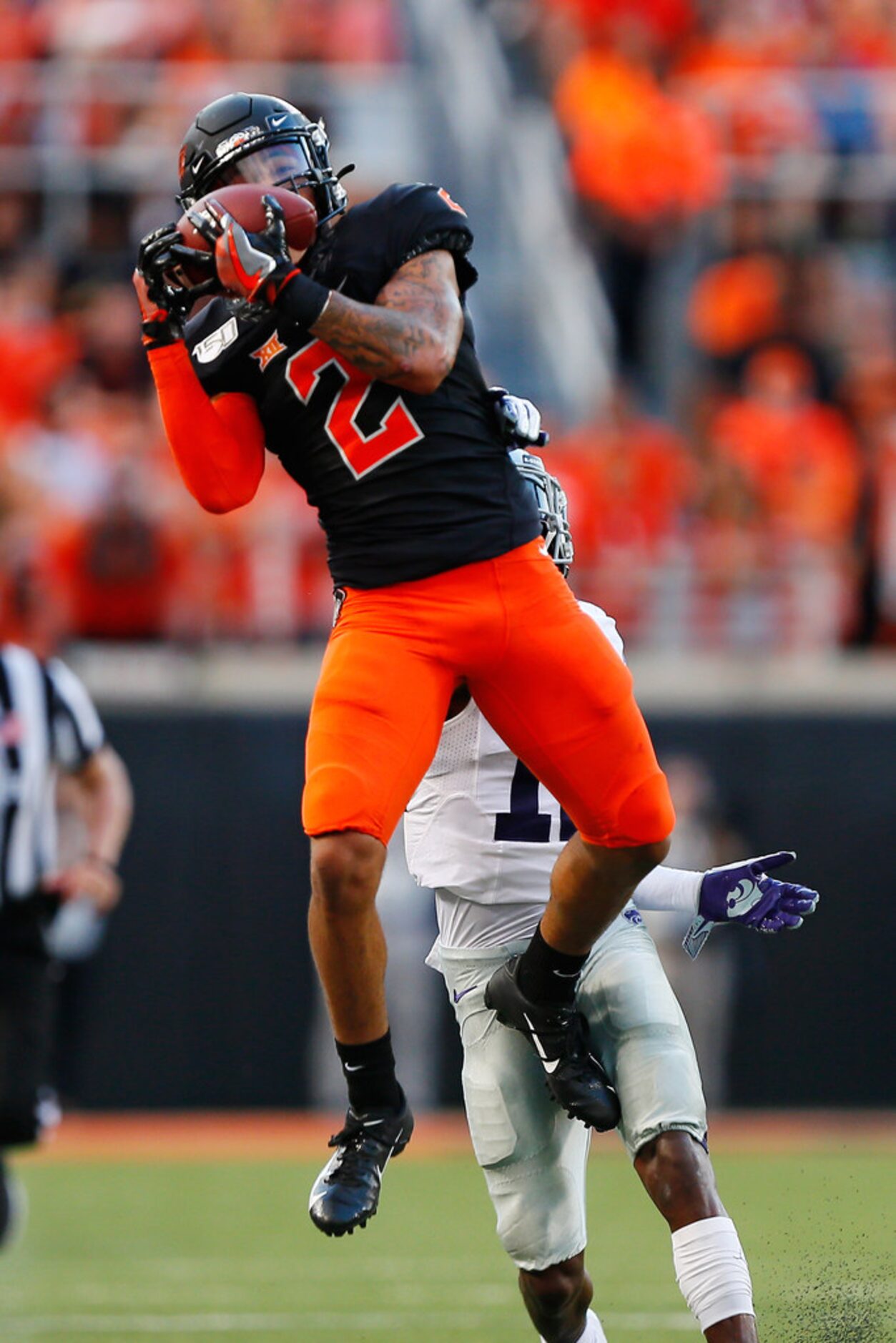 STILLWATER, OK - SEPTEMBER 28:  Wide receiver Tylan Wallace #2 of the Oklahoma State Cowboys...