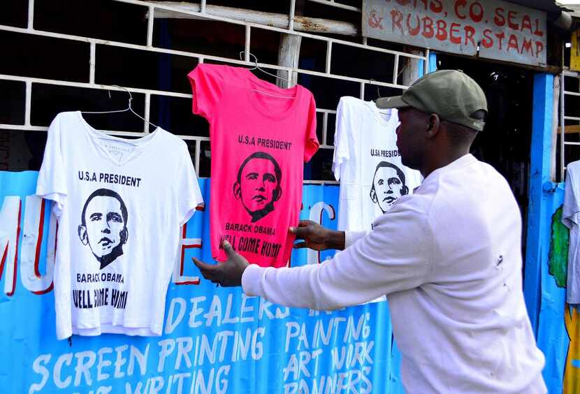 
T-shirts bearing an image of President Barack Obama were on sale in Kibera, Kenya, on...