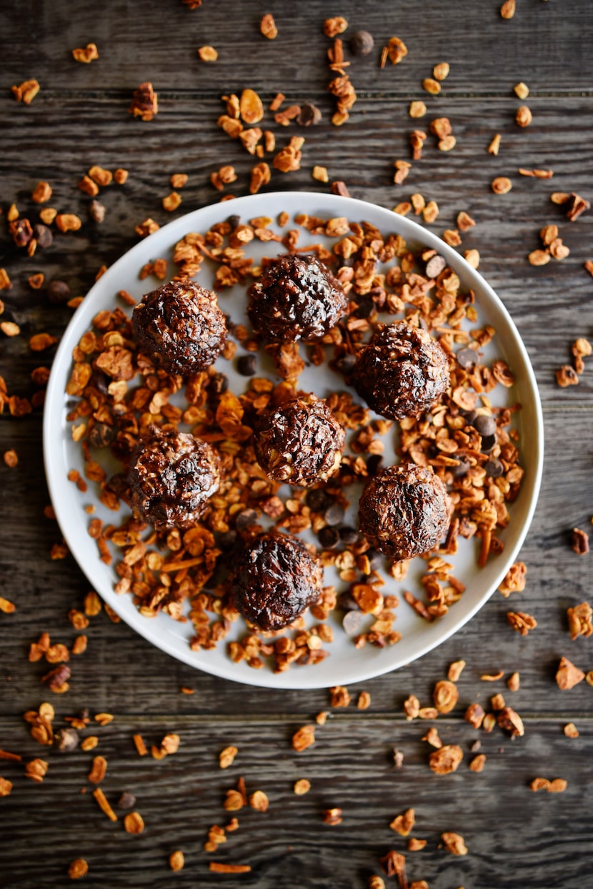 Dark Chocolate Peanut Butter Energy Bites made with Park Lane Pantry granola