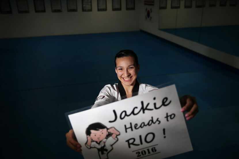 Jackie Galloway, of Sachse, Texas, stands for a portrait in Chang Lee's Taekwondo in...