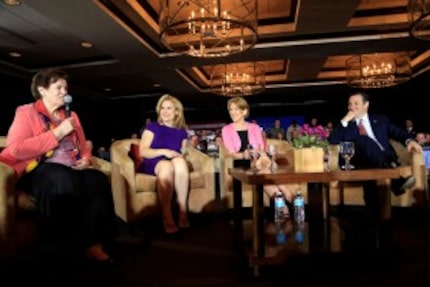  From left: Ted Cruz's mother, Eleanor Wilson; wife Heidi Cruz; former presidential...