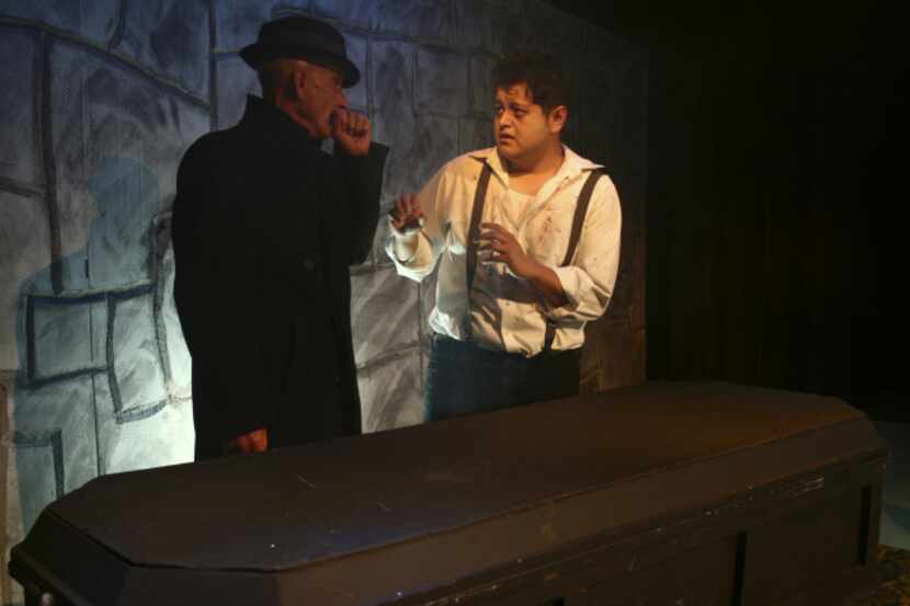 David Larson and Ivan Bernal appear in The Scar, presented by Teatro Dallas.