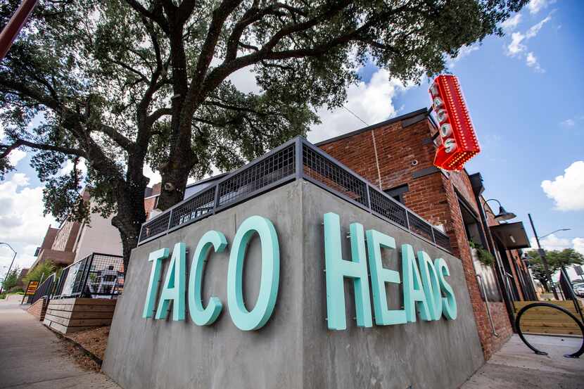 The front of Taco Heads in Fort Worth