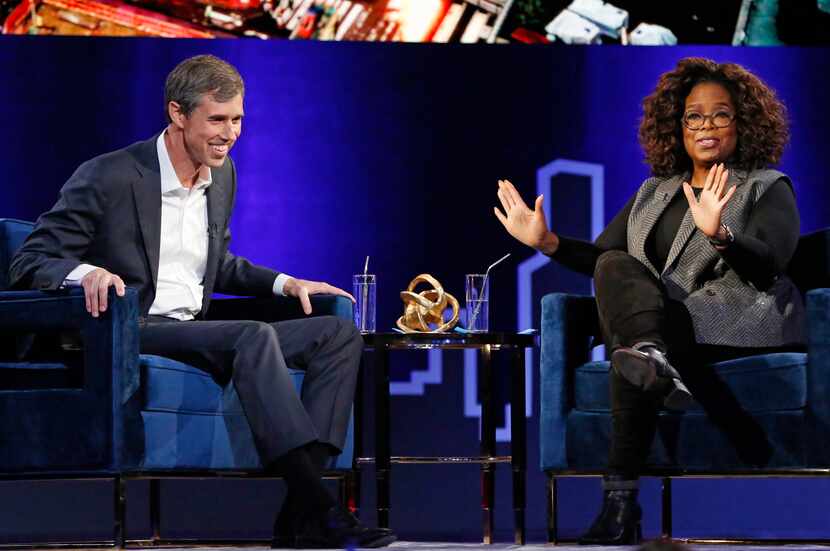 Oprah Winfrey makes former Democratic Texas congressman Beto O'Rourke squirm in his chair by...