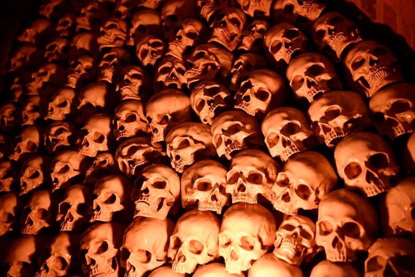 The collection of skulls inside The Ill Minster Pub in Dallas can double as a creepy photo...