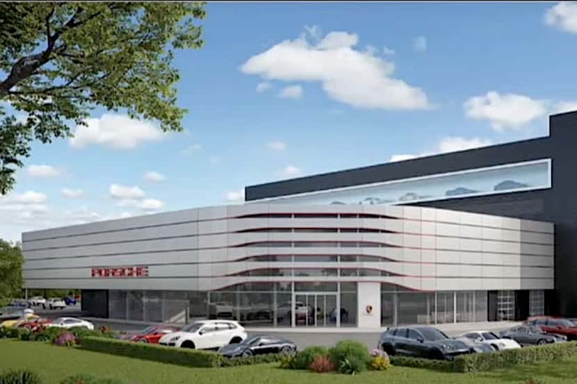 A new Porsche experience center building on the Dallas North Tollway in Plano is designed to...
