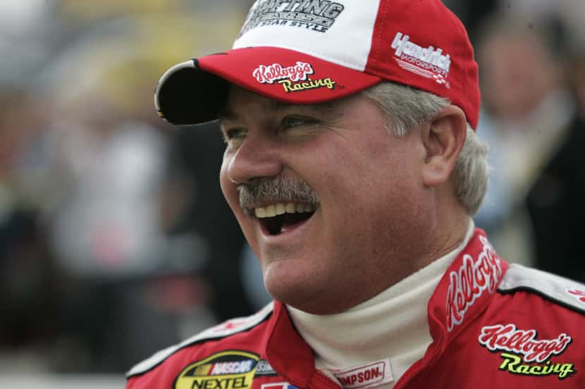 Terry Labonte laughs before the start of the Dickies 500 NASCAR Nextel Cup Series race at...