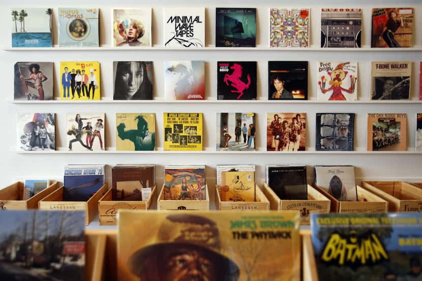 Records on display and sale at Spinster Records in Dallas on Tuesday, October 14, 2014.