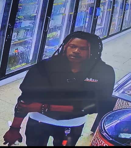 Dallas police released this image of a man sought in connection with a fatal shooting...
