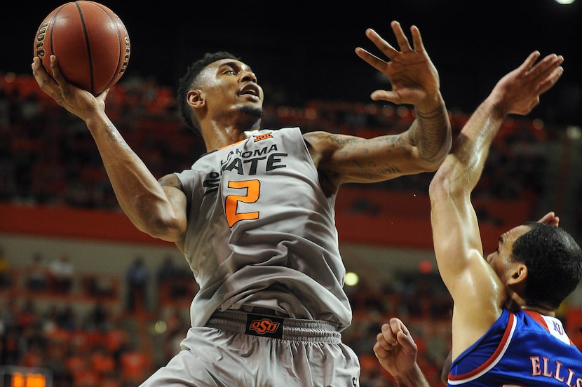 Feb 7, 2015; Stillwater, OK, USA; Oklahoma State Cowboys guard/forward Le'Bryan Nash (2)...