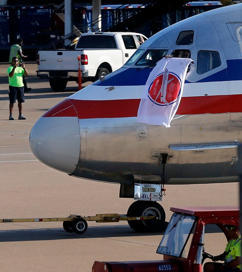 The final American Airlines MD-80 revenue flight departed Concourse C at Dallas-Fort Worth...