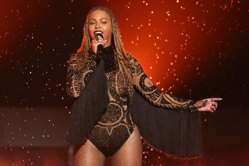 Beyonce performs "Freedom" at the BET Awards in Los Angeles.