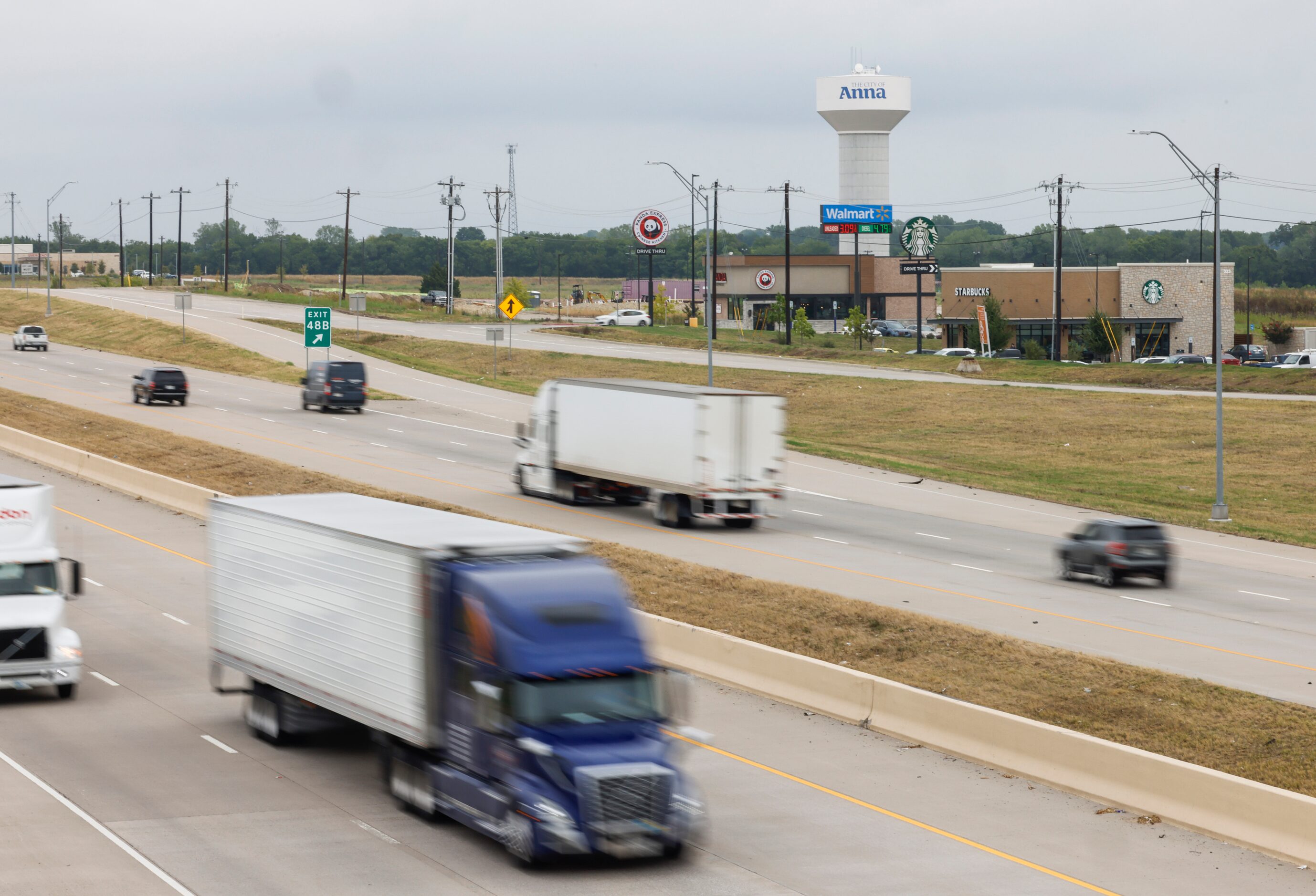 Traffic runs along U.S. Highway 75 in Anna on Aug. 30.