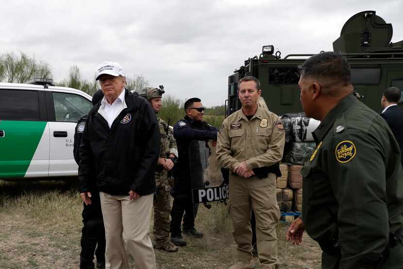 President Donald Trump toured the U.S. border with Mexico on Jan. 10, 2019, in McAllen.