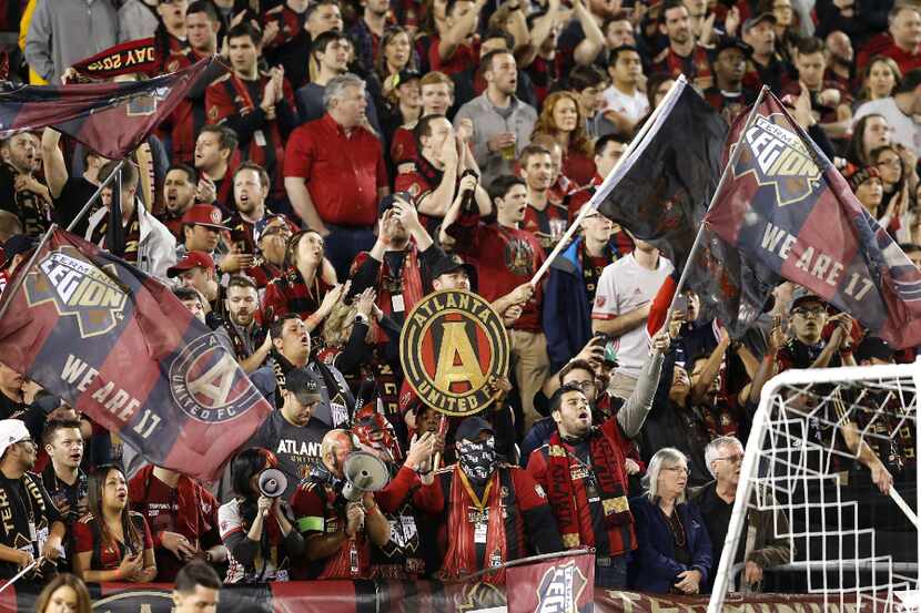 ATLANTA, GA - MARCH 05: The Atlanta United fans cheer during the game against the New York...