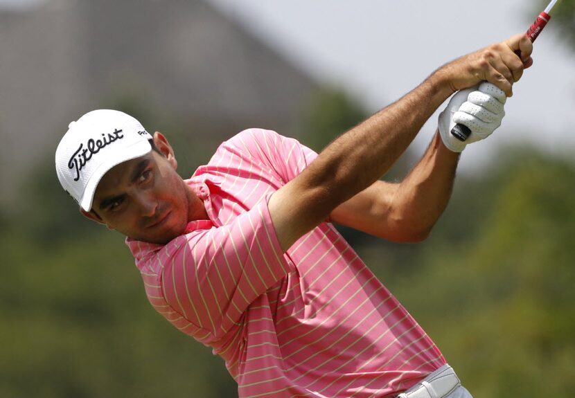 Anthony Paolucci tees off on the thirteenth hole in the first round of the Greater Dallas...