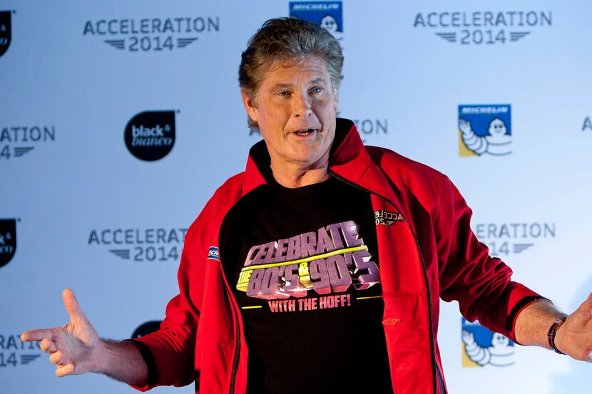 US actor David Hasselhoff poses for photographers during the presentation of a Motor Racing...