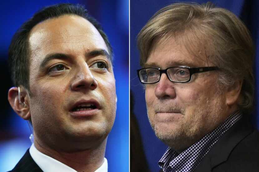 Republican National Convention Chairman Reince Priebus (L) and Donald Trump's campaign Chief...
