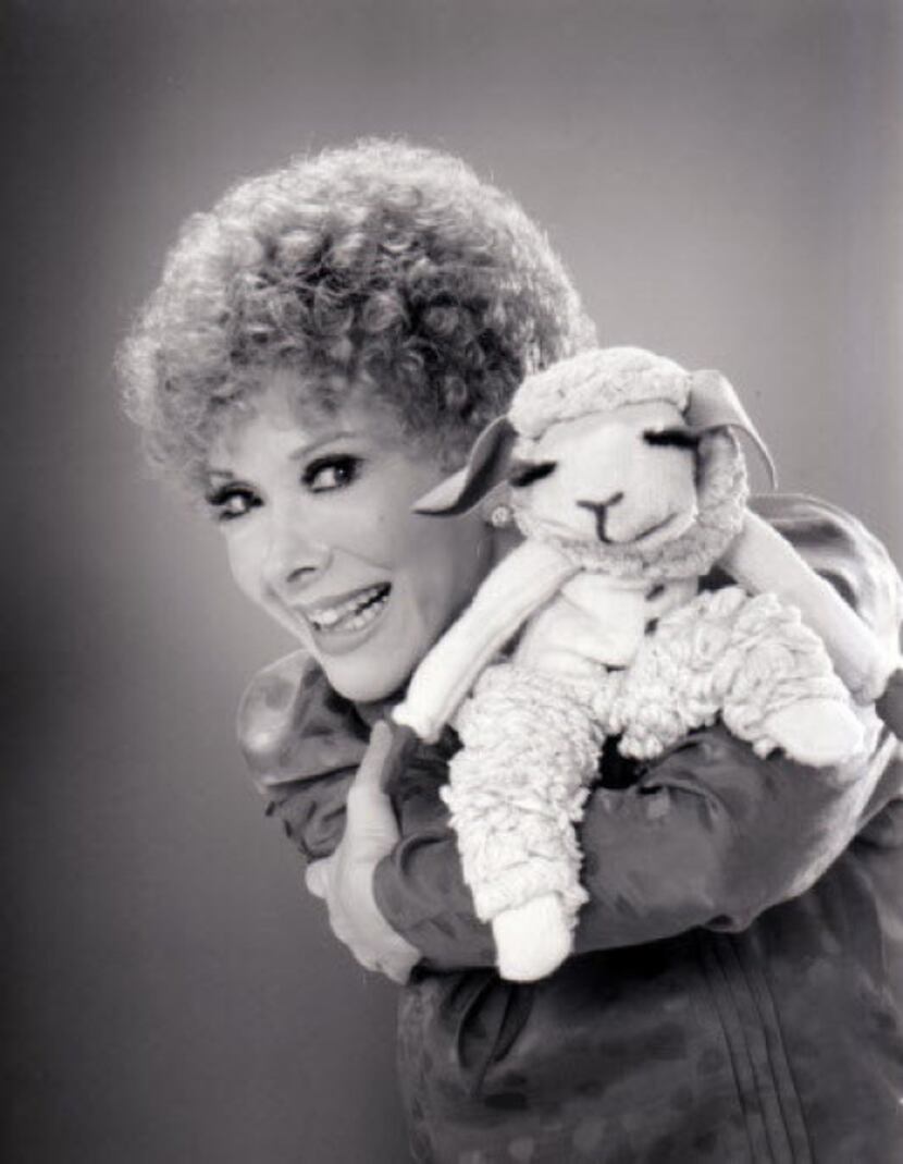 An undated photo of Shari Lewis, Mallory's mother, and Lamb Chop.