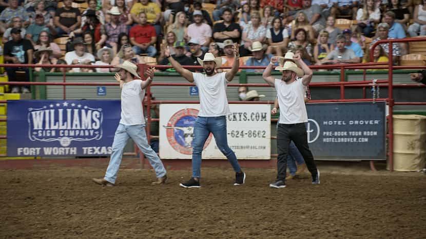 Cole Barnett, Bartise Bowden and Matt Bolton were seen at a rodeo at the Fort Worth Stockyards.