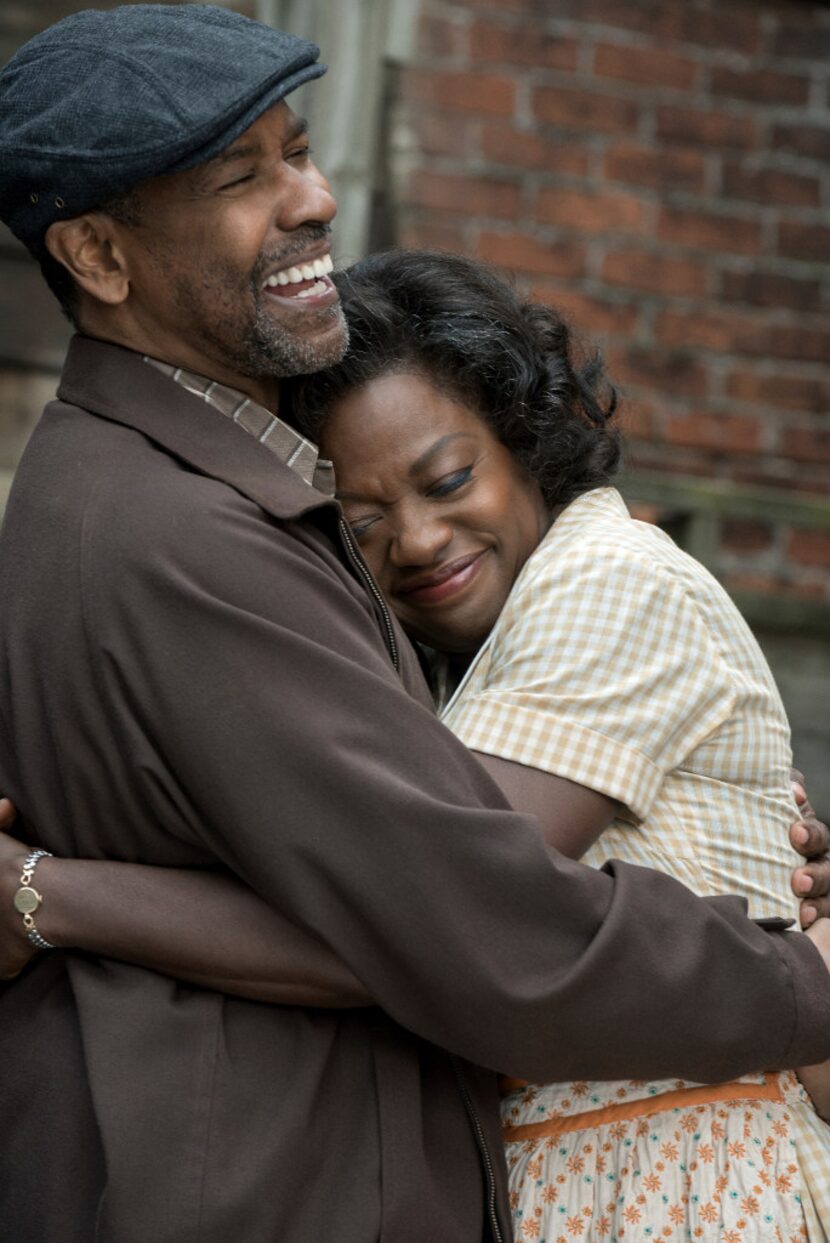 This image released by Paramount Pictures shows Denzel Washington, left, and Viola Davis in...