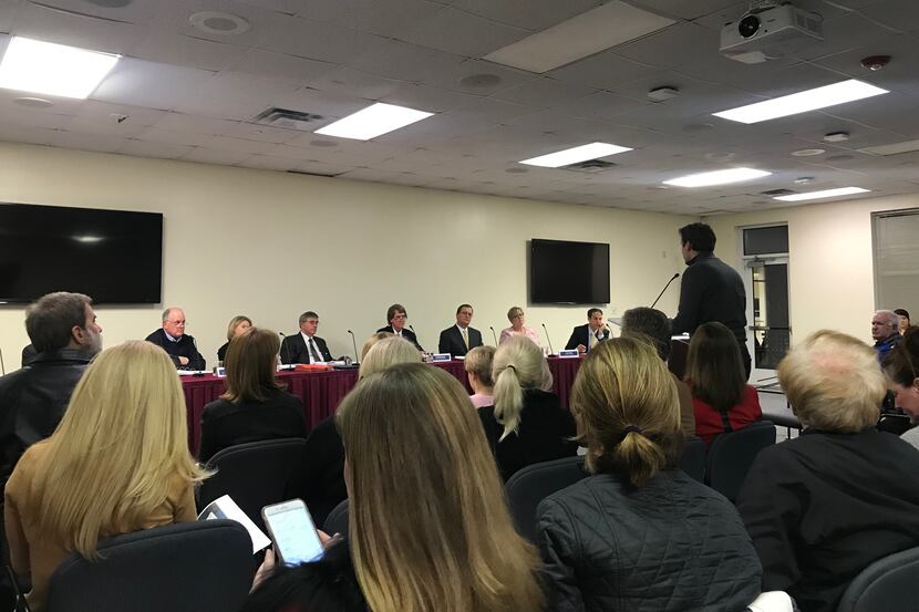 About 20 parents and residents showed up at Tuesday night's board meeting to ask the...