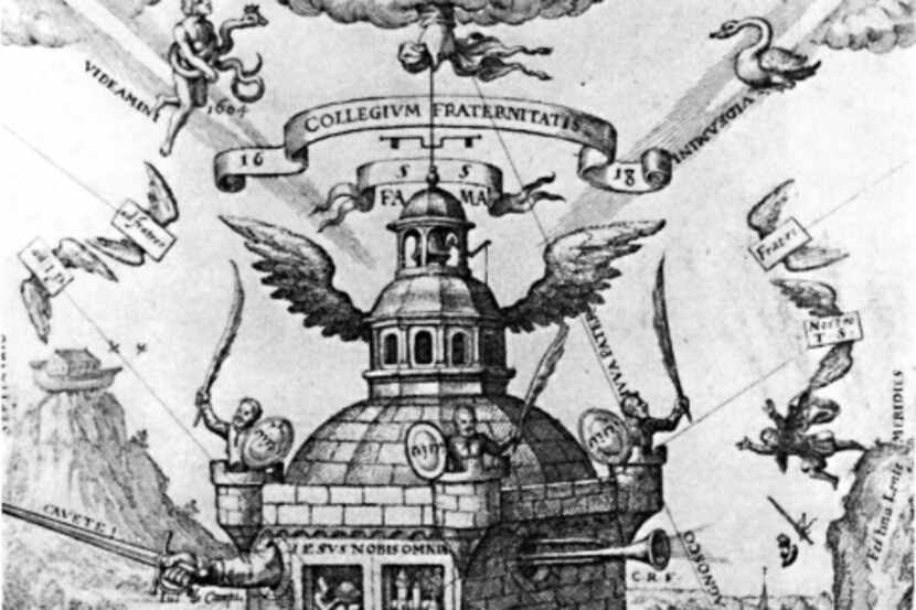 "The Invisible College of the Rose Cross Fraternity," 1618, by Theophilius Schweighardt....