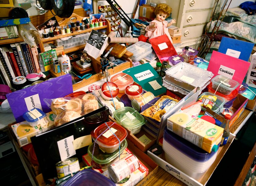 The organizing system for some of Peggy Garmon's preparations for the State Fair of Texas...